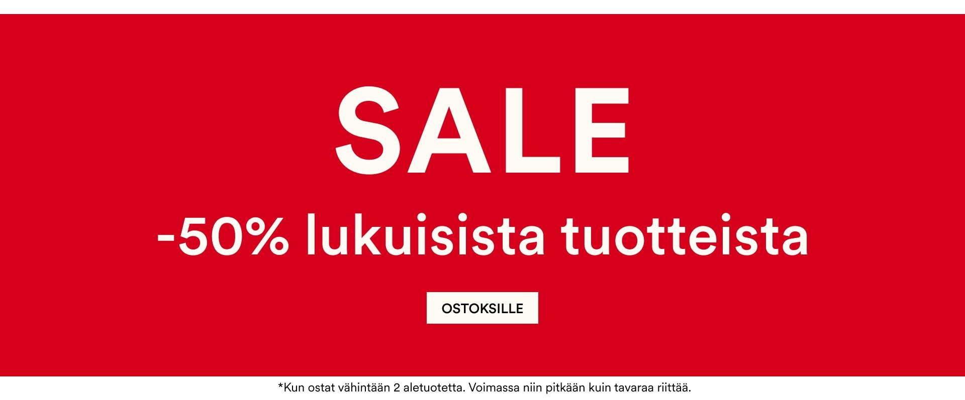 Paljon tuotteita jopa -50% talvialesta, kun ostat vähintään kaksi tuotetta
