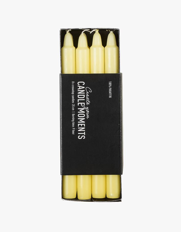 Kruunukynttilä vaaleankeltainen - 25 cm vaaleankeltainen - 1