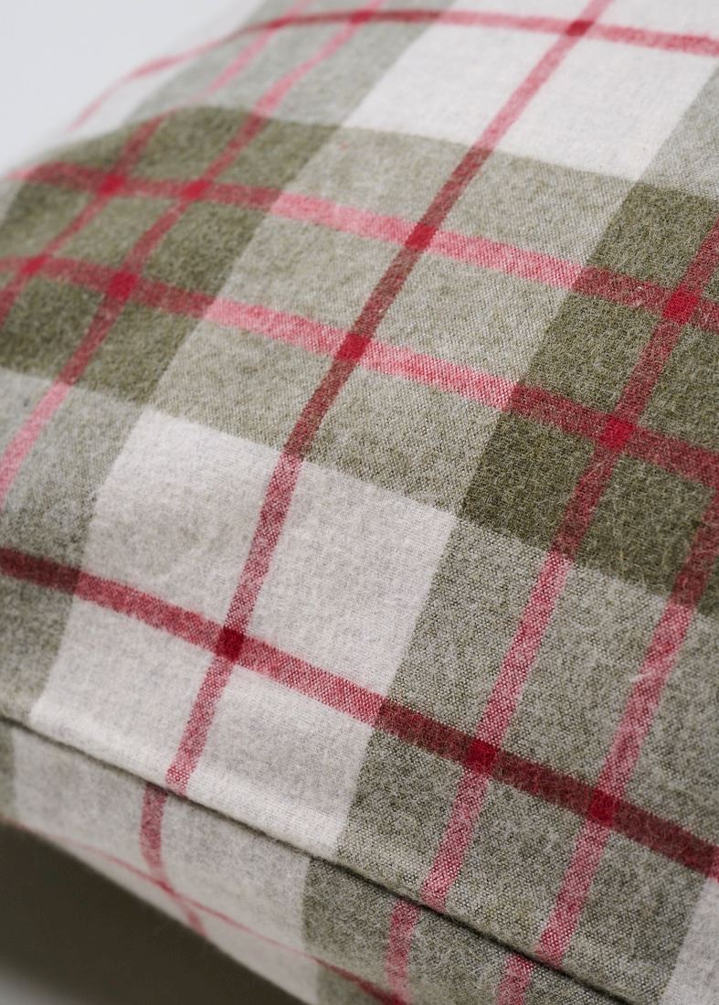 Tyynyliina lankavärjätystä flanellista moniväri/punainen - 2