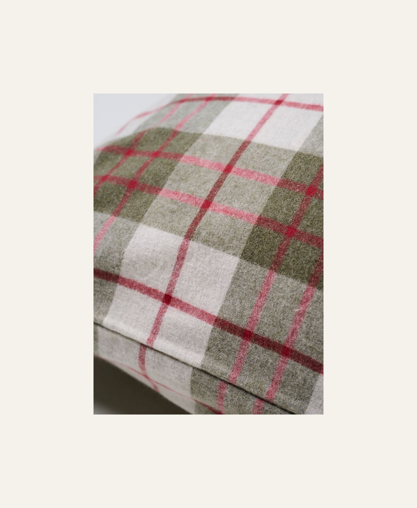 Tyynyliina lankavärjätystä flanellista moniväri/punainen - 2