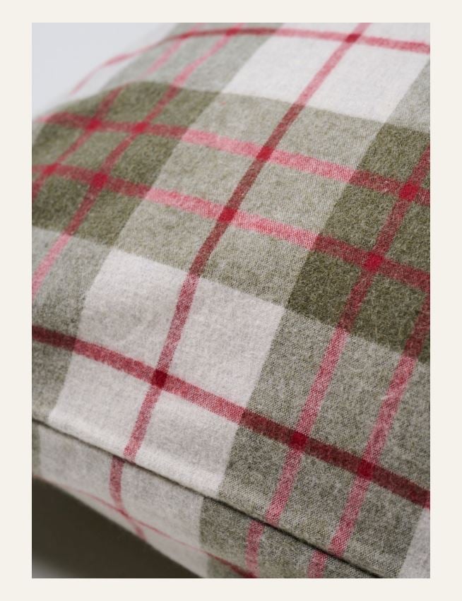 Tyynyliina lankavärjätystä flanellista moniväri/punainen - 2