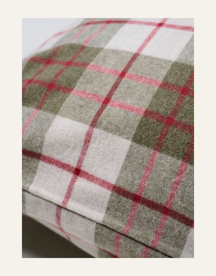 Tyynyliina lankavärjätystä flanellista moniväri/punainen - 2