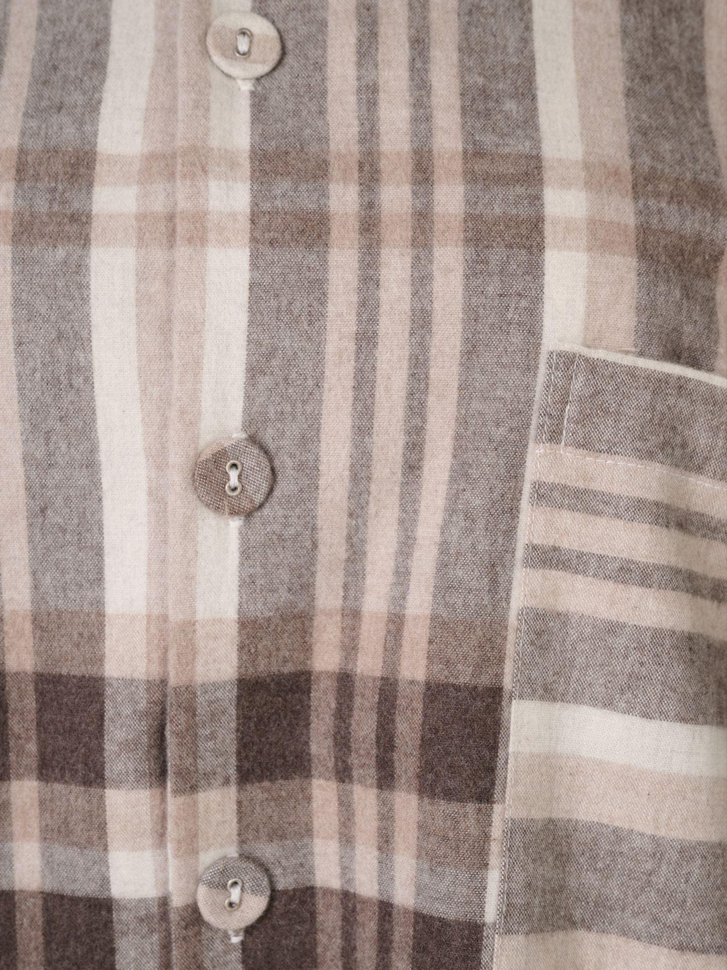 Lankavärjätty flanellipyjamapaita ruskea - 2