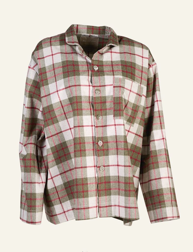 Lankavärjätty flanellipyjamapaita moniväri/punainen - one size moniväri/punainen - 1