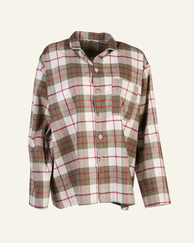 Lankavärjätty flanellipyjamapaita moniväri/punainen - one size moniväri/punainen - 1