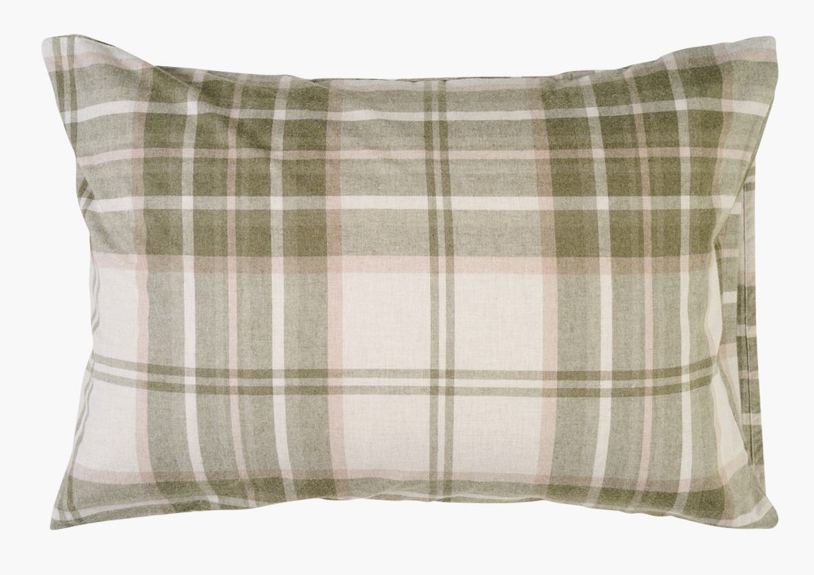 Tyynyliina lankavärjätystä flanellista oliivinvihreä - 70x100 cm oliivinvihreä - 1