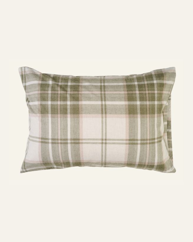 Tyynyliina lankavärjätystä flanellista oliivinvihreä - 70x100 cm oliivinvihreä - 1