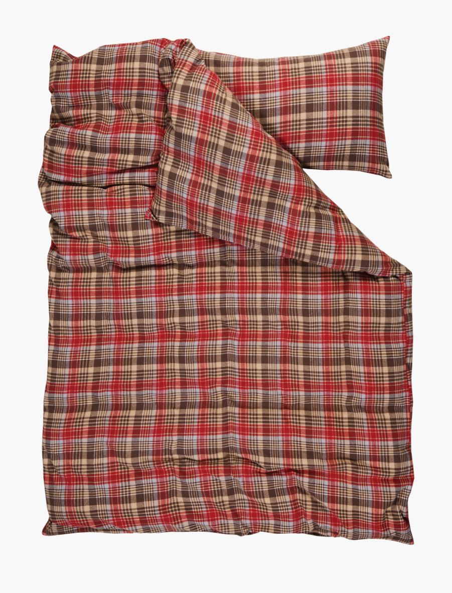 Pussilakanasetti lankavärjättyä flanellia moniväri - 2