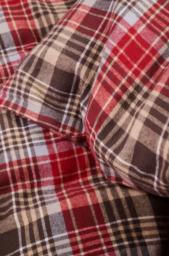 Pussilakanasetti lankavärjättyä flanellia moniväri - 3