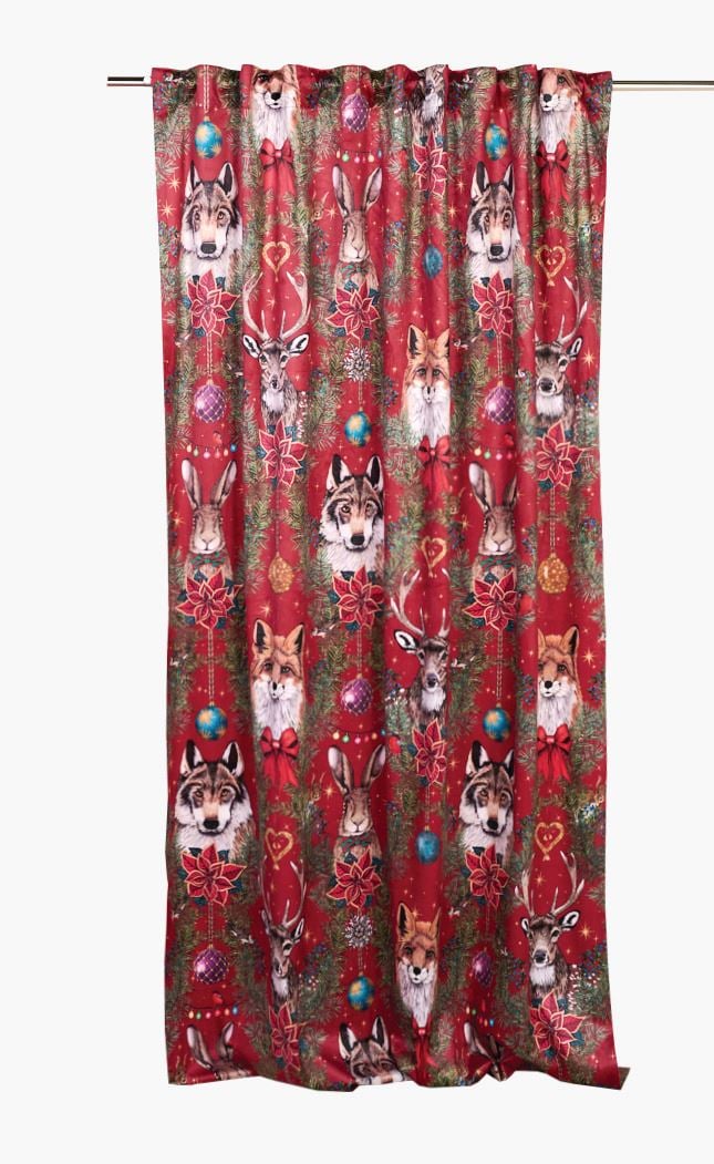 Verho moniväri/punainen - 140x240 cm moniväri/punainen - 1