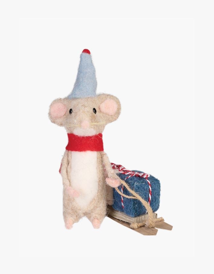 Jouluhiiri moniväri/sininen - 16x7x17 cm moniväri/sininen - 1