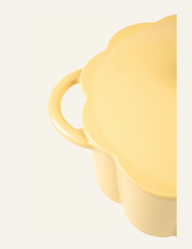 Valurautainen kattila pyöreä keltainen - 4