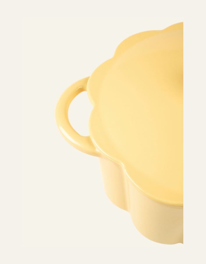 Valurautainen kattila pyöreä keltainen - 4