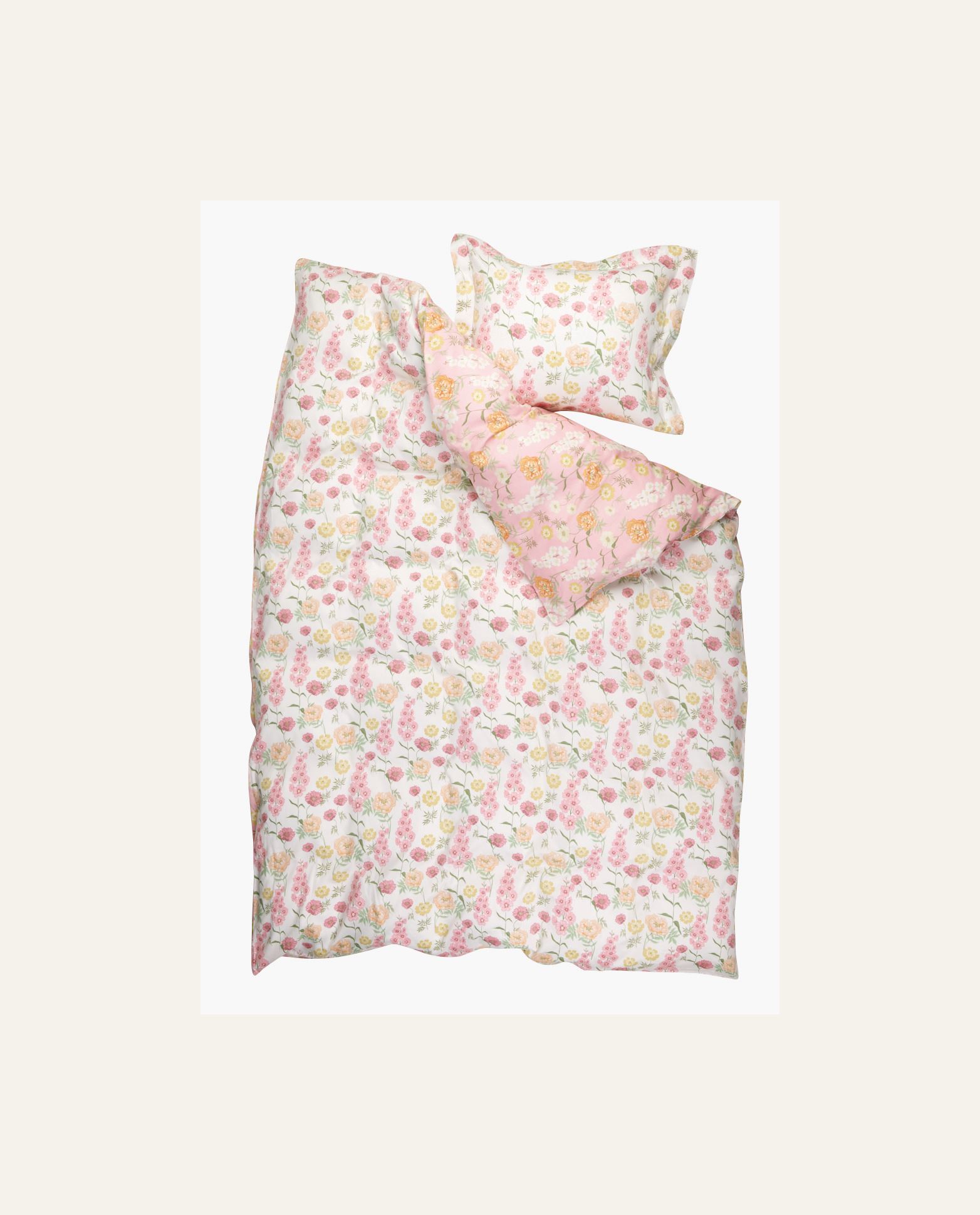 Pussilakanasetti satiinipuuvillaa moniväri/roosa - 3