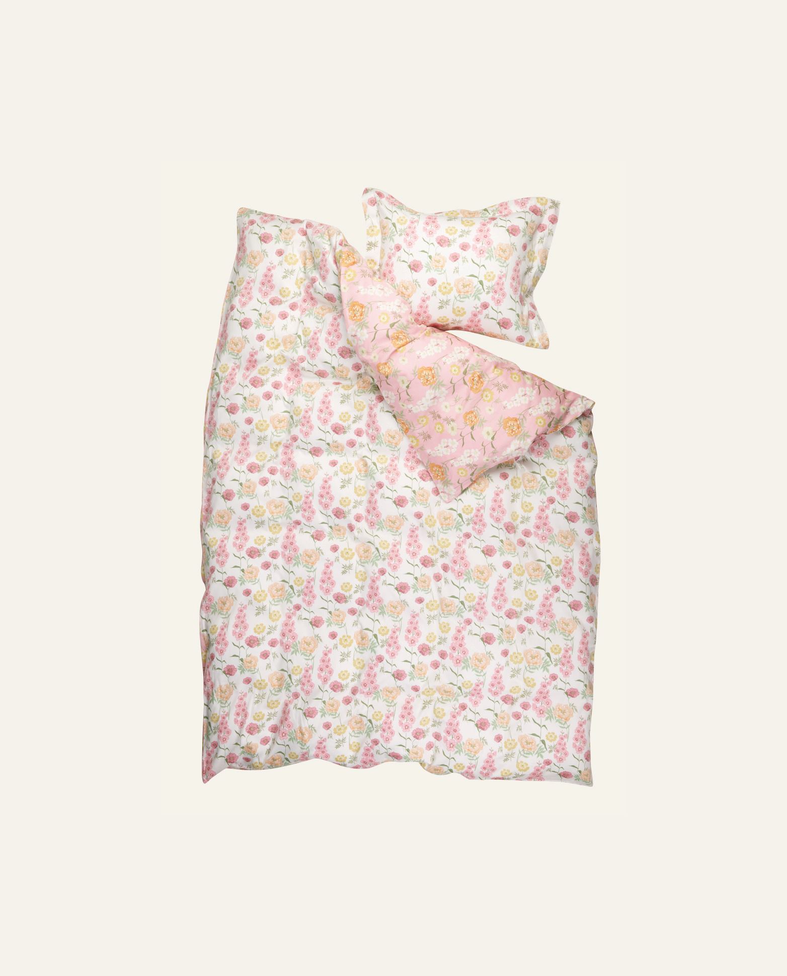 Pussilakanasetti satiinipuuvillaa moniväri/roosa - 3