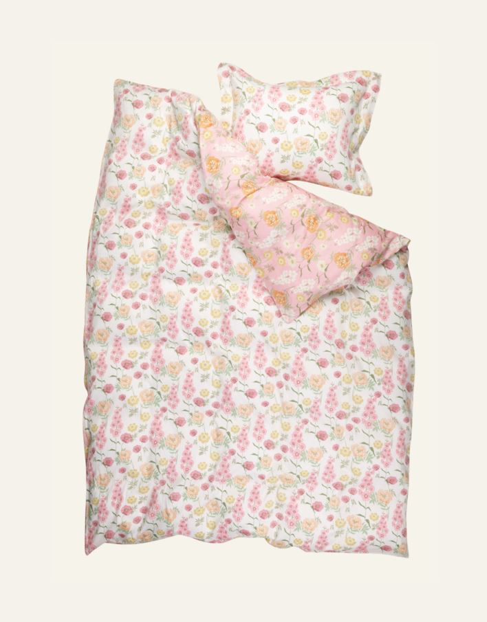 Pussilakanasetti satiinipuuvillaa moniväri/roosa - 3