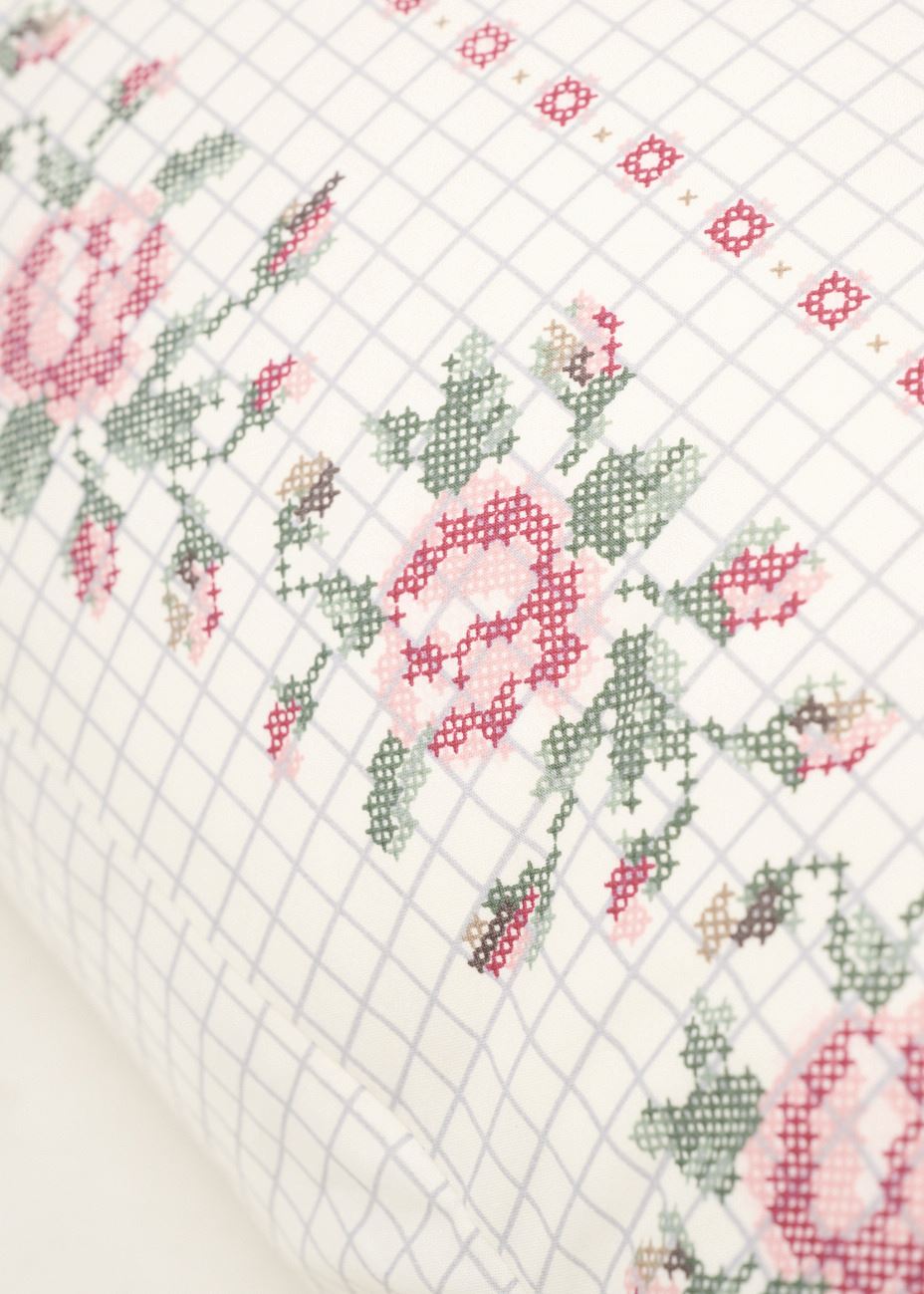 Tyynyliina puuvillaa moniväri/roosa - 4