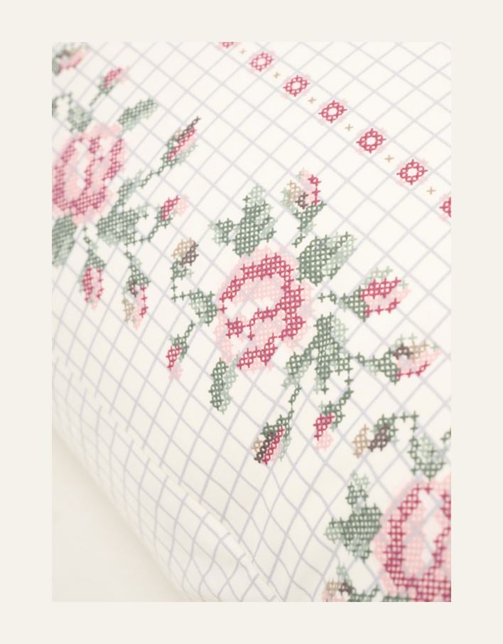 Tyynyliina puuvillaa moniväri/roosa - 4