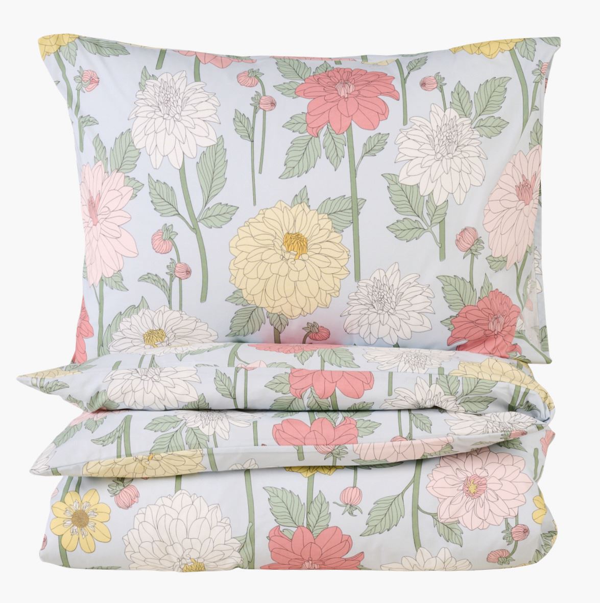 Pussilakanasetti puuvillaa moniväri/sininen - 150x210 cm moniväri/sininen - 1