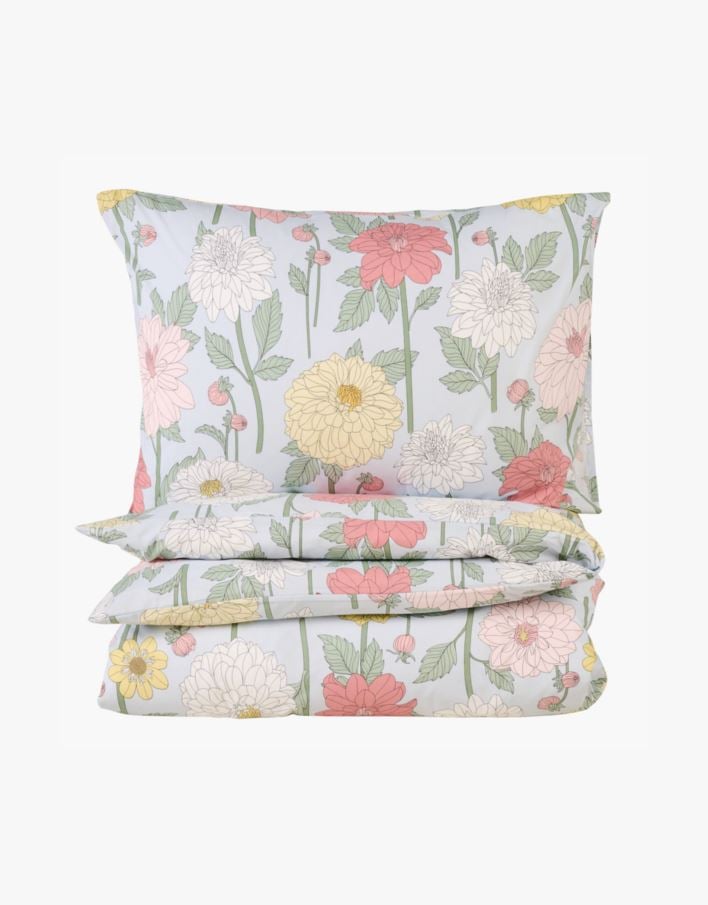 Pussilakanasetti puuvillaa moniväri/sininen - 150x210 cm moniväri/sininen - 1