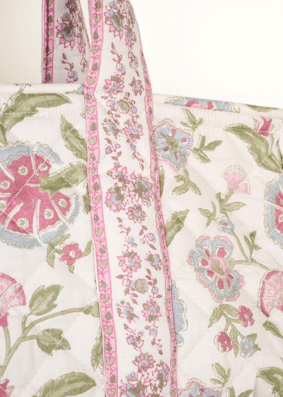 Pieni kangaskassi moniväri/roosa - 2