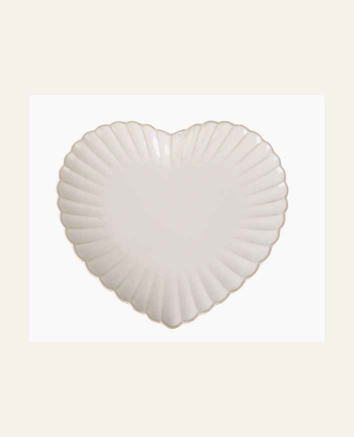 Sydämen lautanen valkoinen - 21,5x19,5 cm valkoinen - 1