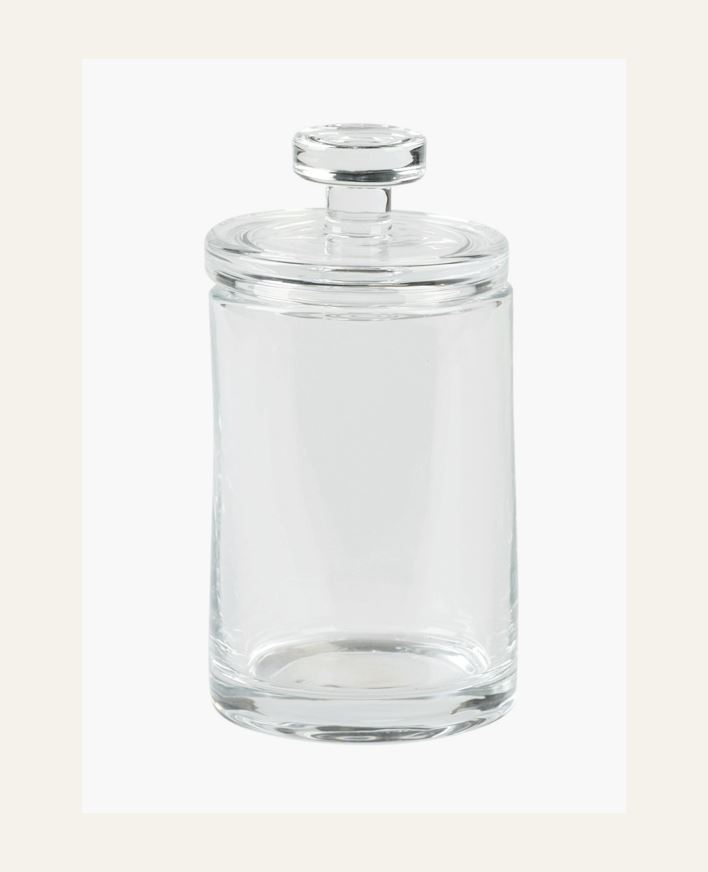Lasipurkki kannella läpikuultava - 7x7x13 cm läpikuultava - 1
