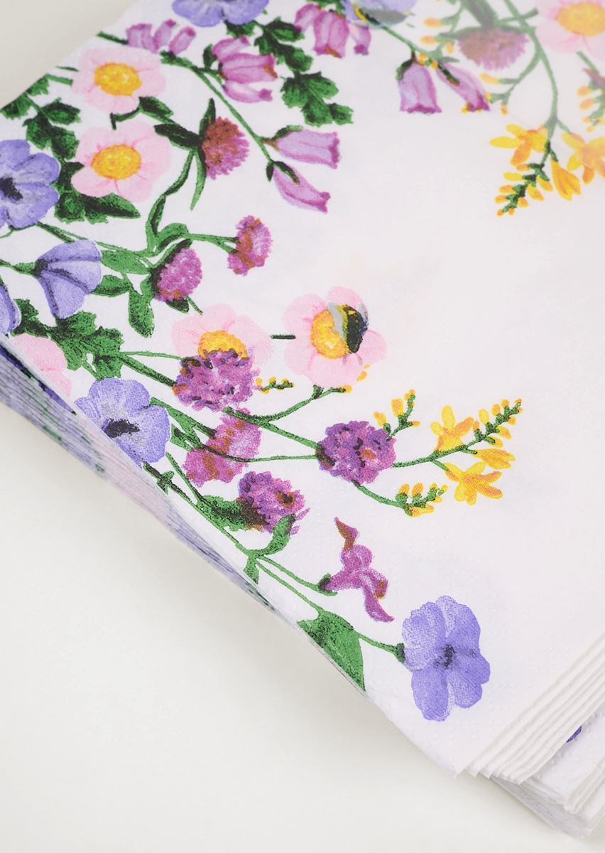 Paperiservetit moniväri/valkoinen - 2