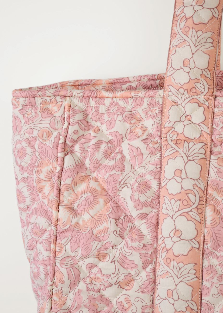 Pieni kangaskassi moniväri/roosa - 3