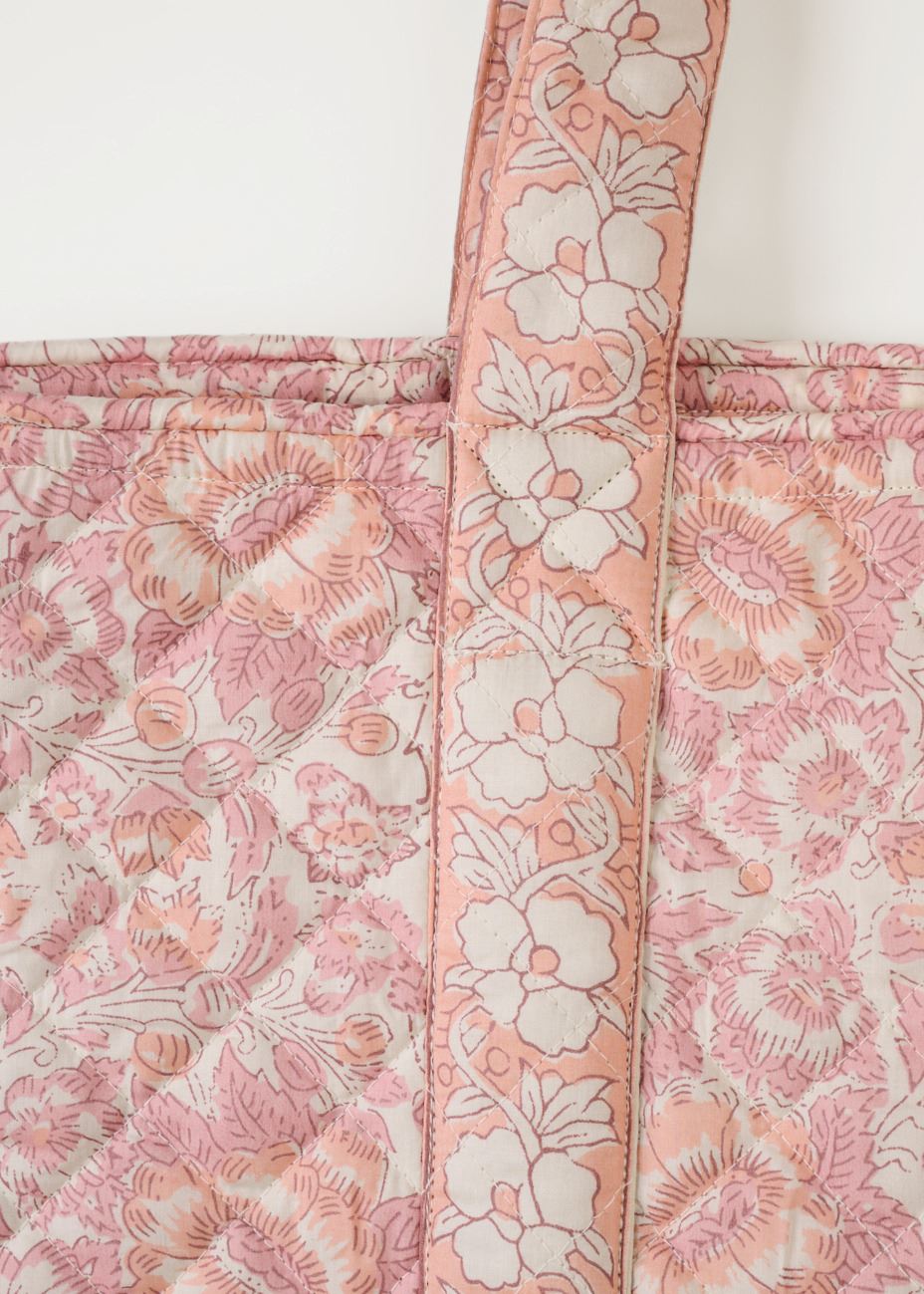 Kangaskassi moniväri/roosa - 2