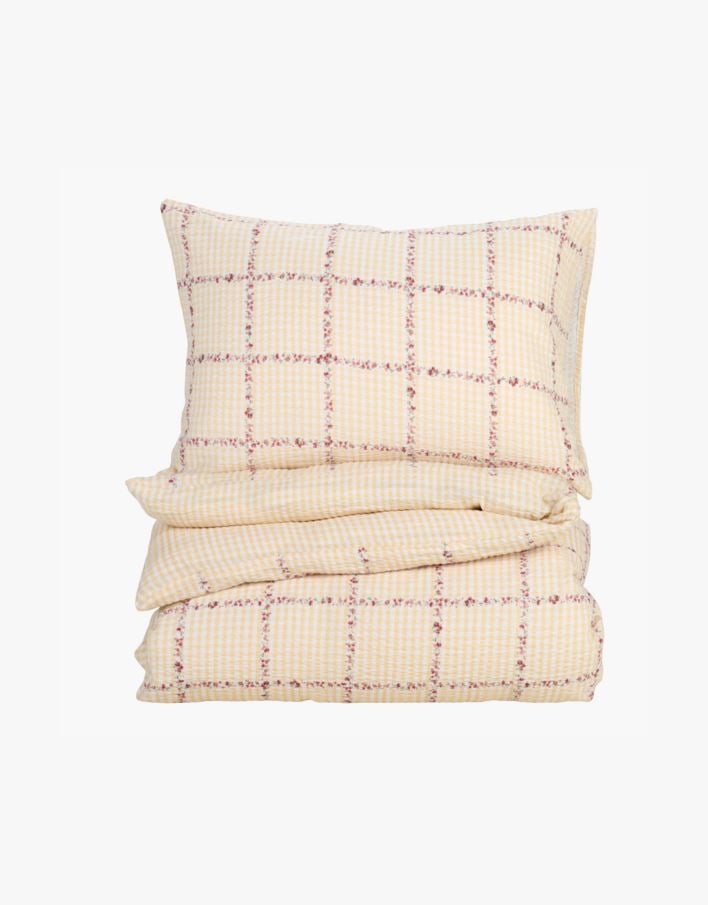 Pussilakanasetti kreppipuuvillaa moniväri/keltainen - 150x210 cm moniväri/keltainen - 1