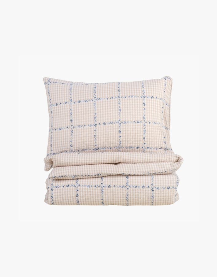 Pussilakanasetti kreppipuuvillaa moniväri/beige - 150x210 cm moniväri/beige - 1