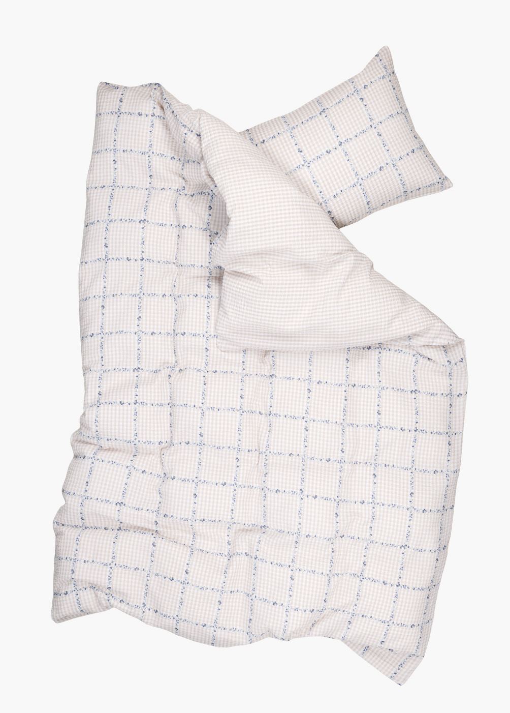 Pussilakanasetti kreppipuuvillaa moniväri/beige - 2