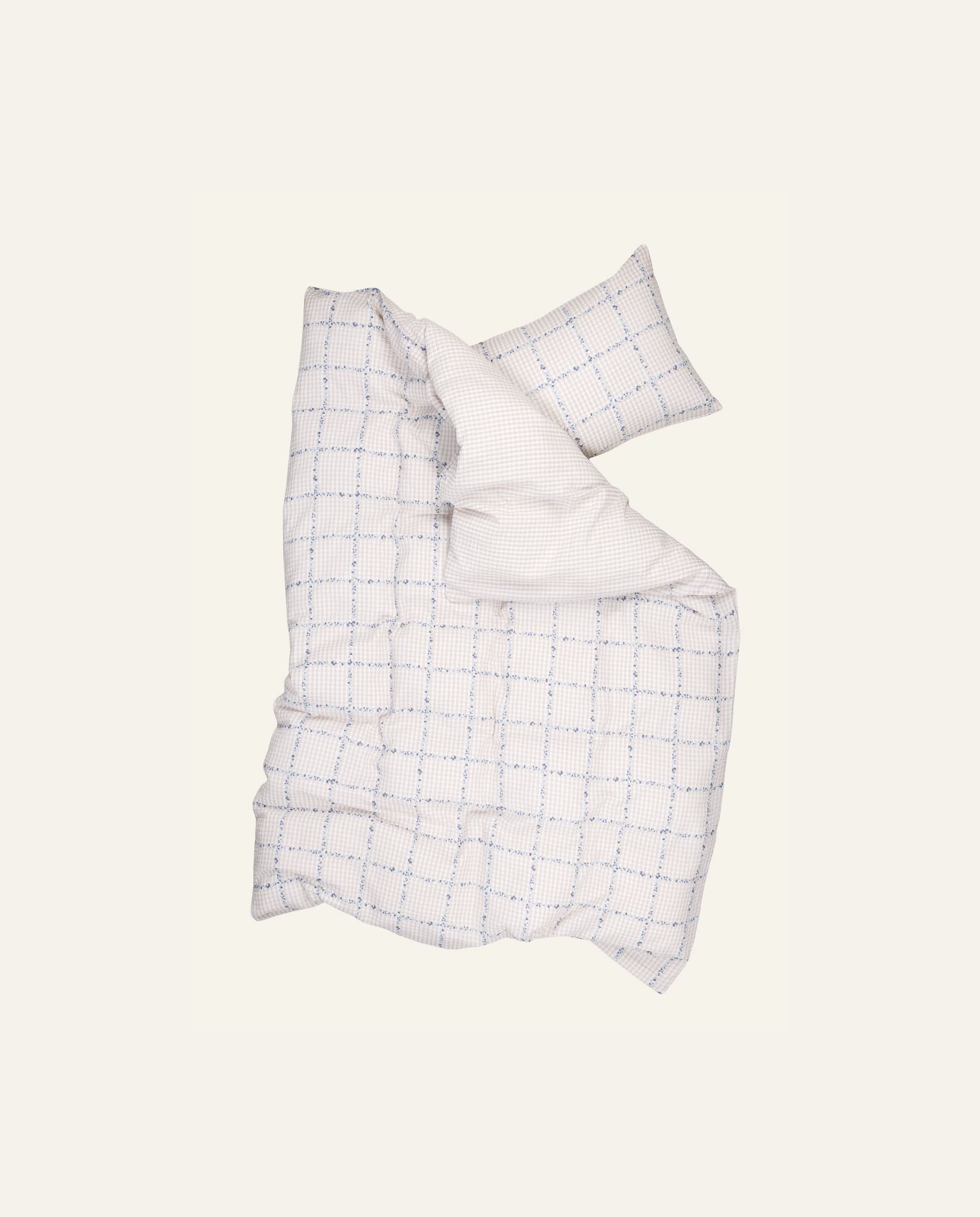 Pussilakanasetti kreppipuuvillaa moniväri/beige - 2