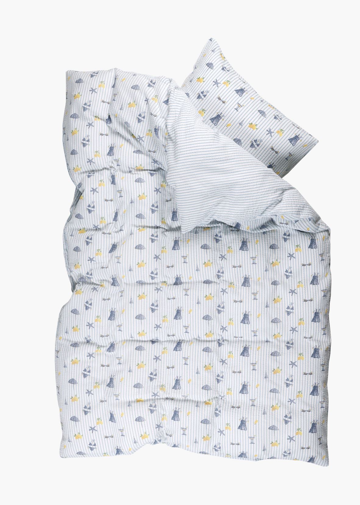 Pussilakanasetti kreppipuuvillaa moniväri - 2