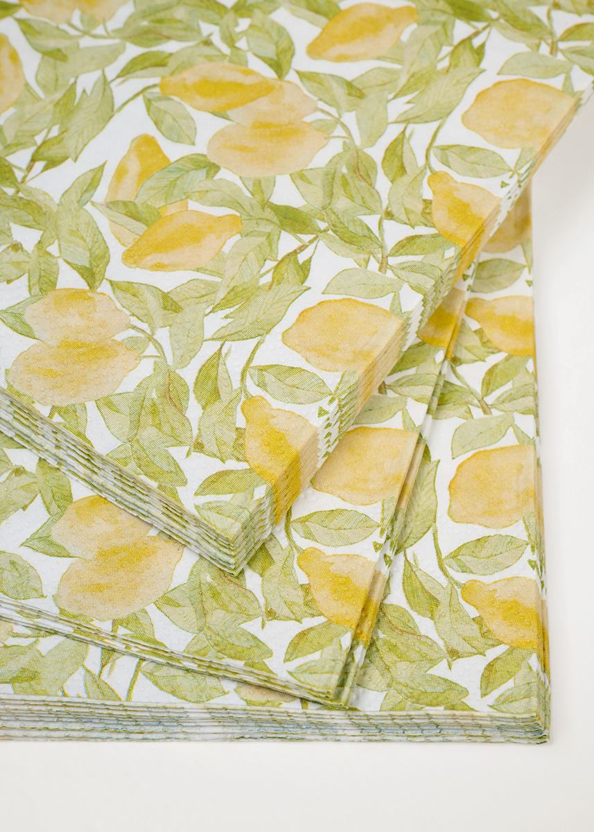 Paperiservetit moniväri/keltainen - 2