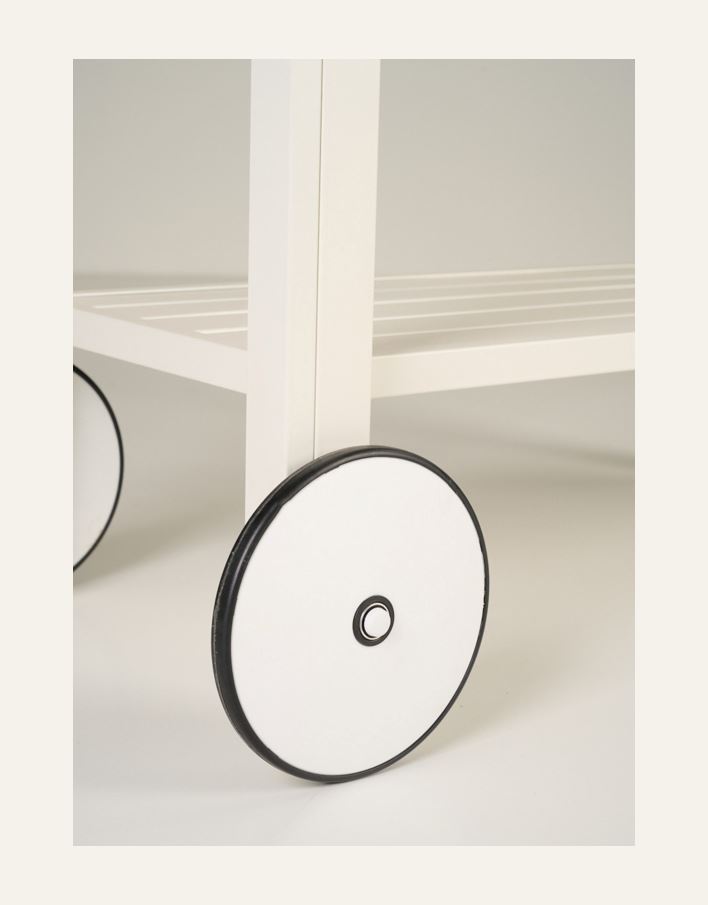 Tarjoiluvaunu luonnonvalkoinen - 4