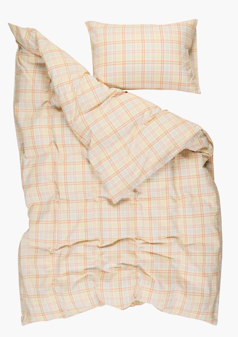 Pussilakanasetti lankavärjättyä kreppipuuvillaa moniväri - 2