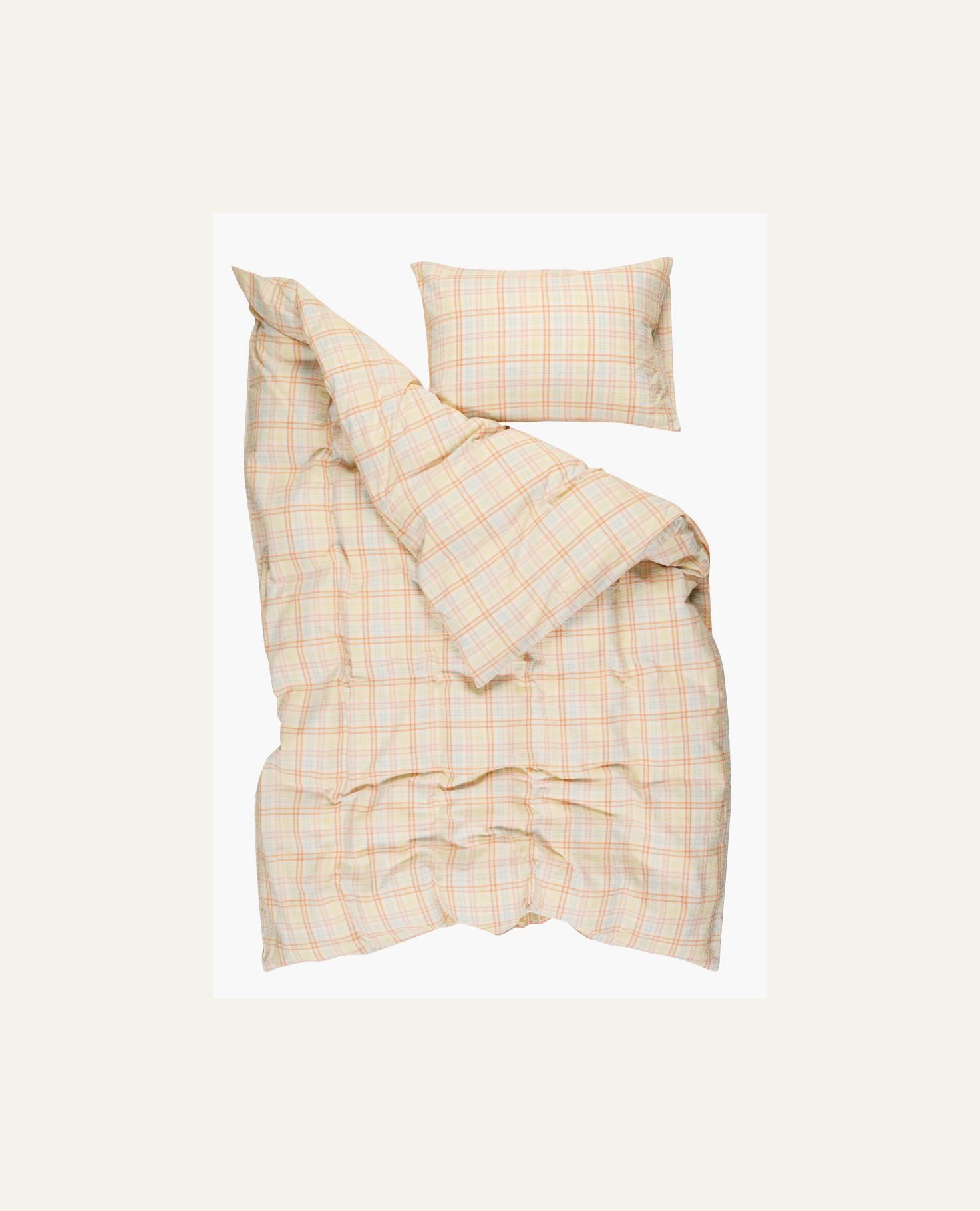 Pussilakanasetti lankavärjättyä kreppipuuvillaa moniväri - 2