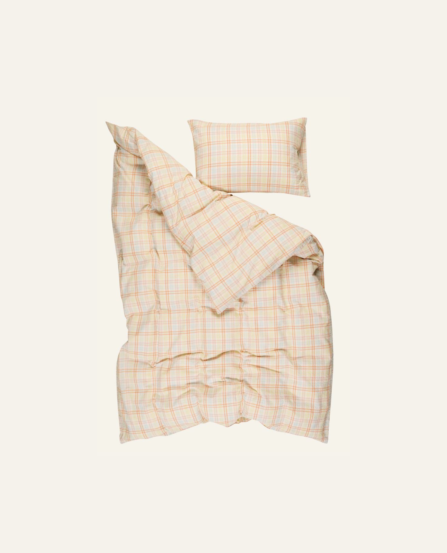 Pussilakanasetti lankavärjättyä kreppipuuvillaa moniväri - 3