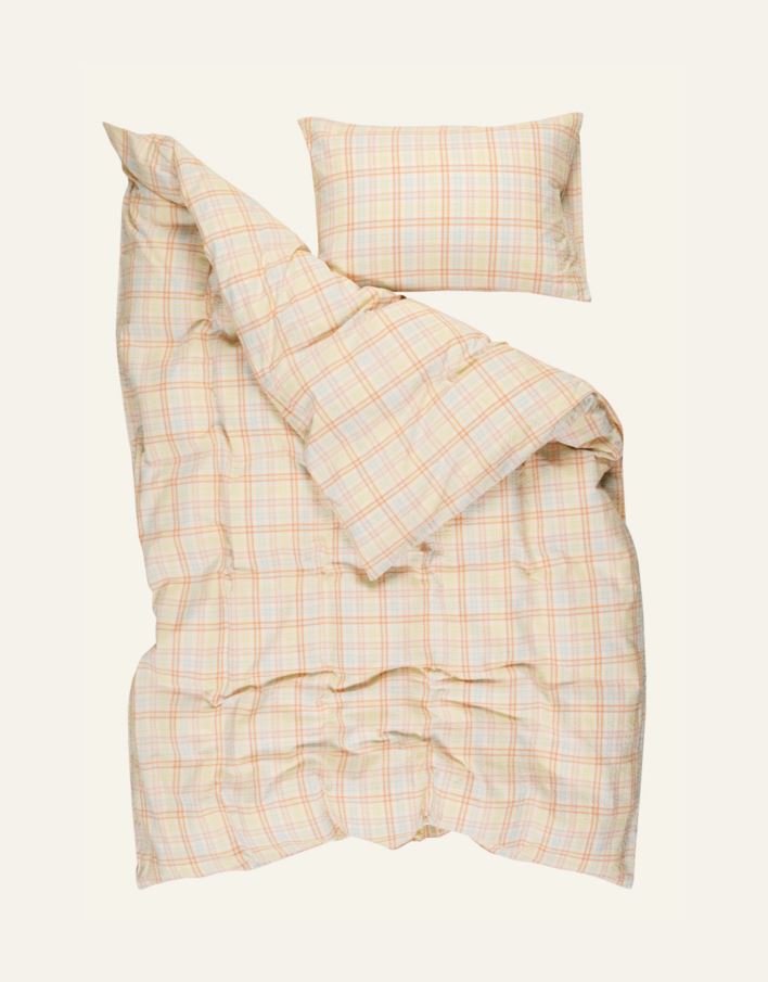 Pussilakanasetti lankavärjättyä kreppipuuvillaa moniväri - 3