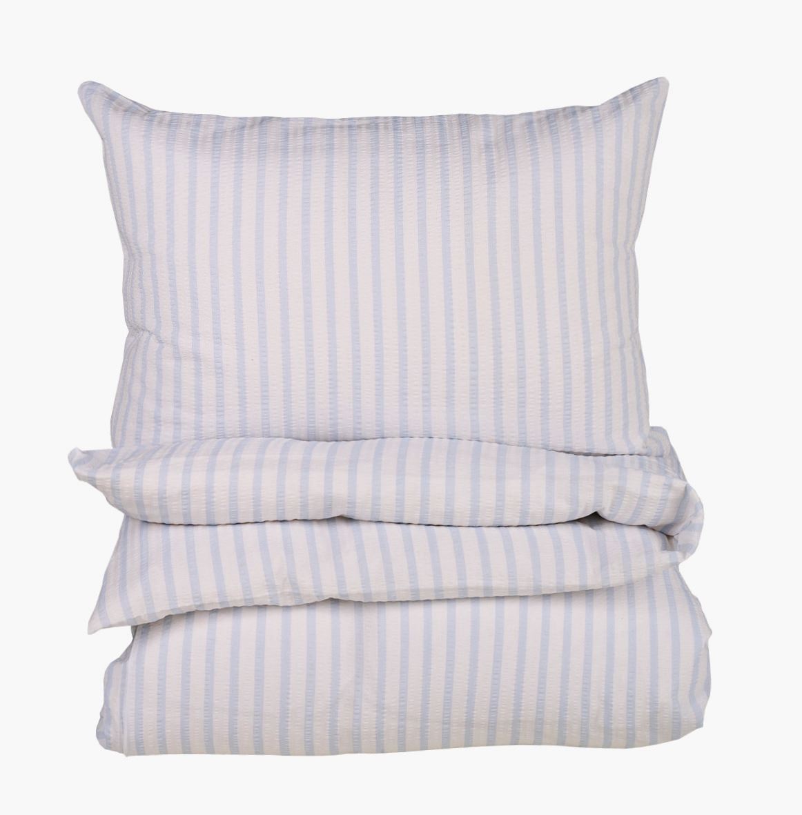 Pussilakanasetti kreppipuuvillaa sumuinen sininen - 150x210 cm sumuinen sininen - 1