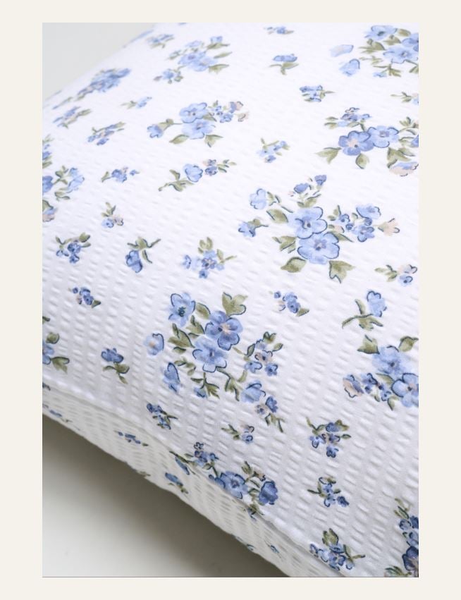 Tyynyliina kreppipuuvillaa sininen - 2