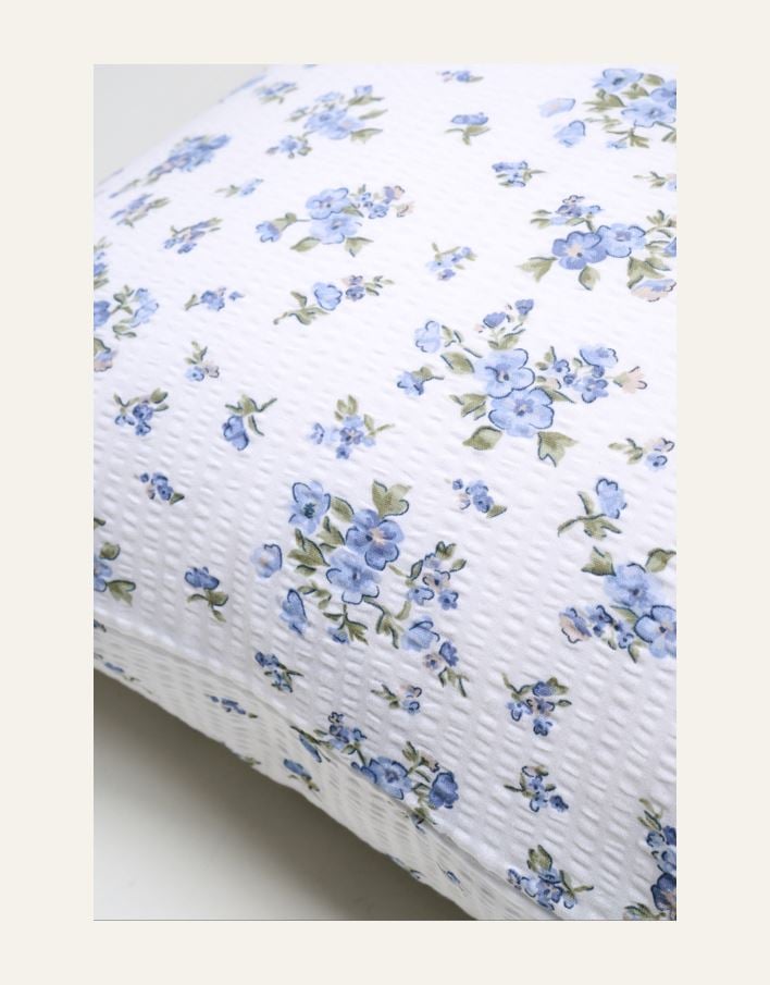 Tyynyliina kreppipuuvillaa sininen - 2