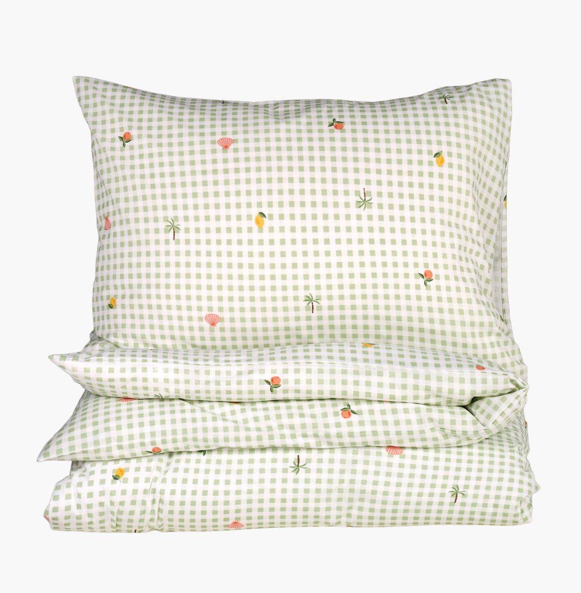 Pussilakanasetti puuvillaa vihreä - 150x210 cm vihreä - 1