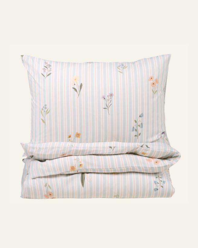 Pussilakanasetti puuvillaa vaaleansininen - 150x210 cm vaaleansininen - 1