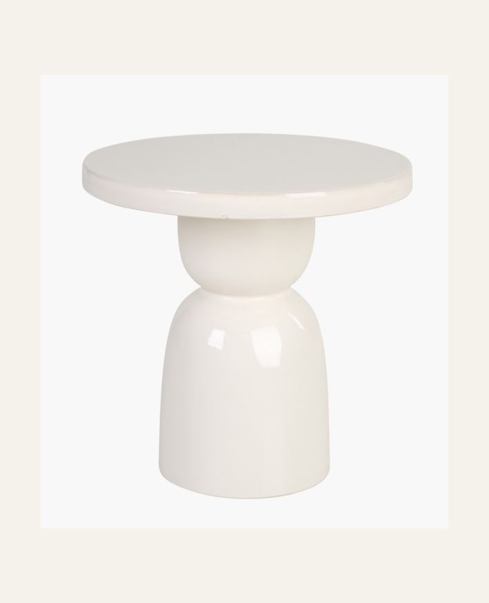 Sivupöytä luonnonvalkoinen - ø40x40 cm luonnonvalkoinen - 1