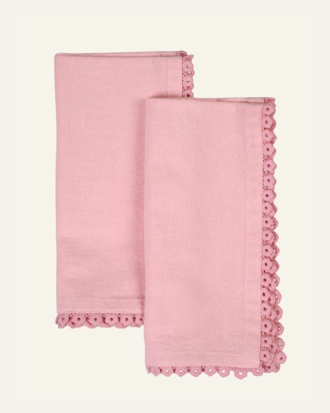 Kangaslautasliina, 2 kpl roosa - 45x45 cm roosa - 1