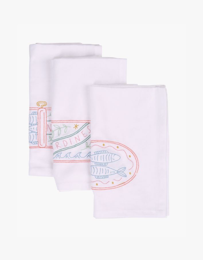 3 kpl kangaslautasliina valkoinen - 45x45 cm valkoinen - 1