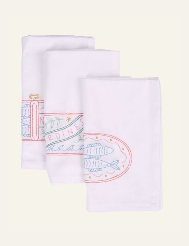 3 kpl kangaslautasliina valkoinen - 2